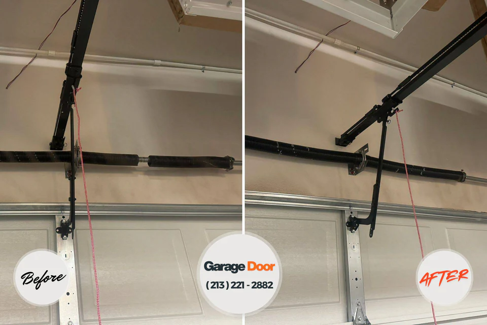 Before and after: garage door repair Blaine County